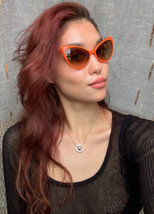New Tom Ford Cat Eye Orange Retro Women&#39;s Sunglasses - £152.34 GBP