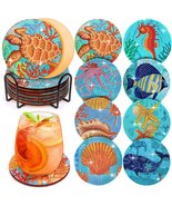 Sea Diamond Painting Coasters, 8Pcs 5D Ocean Art Kits for Adults Kids wi... - £10.84 GBP