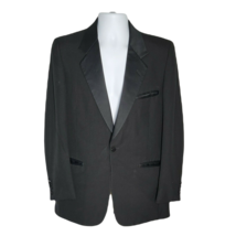 Pierre Cardin Vintage Designer 1 Button Suit Jacket ~  Sz 40L ~ Black - £42.54 GBP
