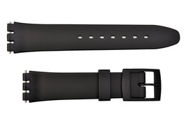 Swatch Replacement 17mm Plastic Watch Band Strap Black - $12.45