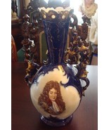 Antique VICTORIA PORCELAIN VASE SCHMIDT &amp; CO (Bohemia) cobalt porcelain[aE] - €71,77 EUR