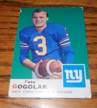 Vintgae 1969 Topps Football Card #62 Pete Gogolak New York Giants - $9.99