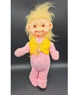Vintage Stuffed TROLL DOLL 18&quot; Rubber Face Fur Body 40s 50s FINLAND - £74.87 GBP