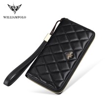WILLIAM Wallet Women Leather  Card Holder Clutch Casual Women Wallets Zipper Poc - £38.27 GBP