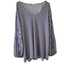 Como Blu Striped Long Lightweight Sleeve Blouse - $12.60