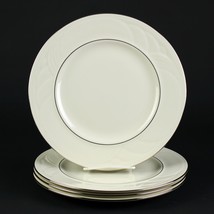 Lenox Sand Dune Platinum Dinner Plates Set of 4, Vintage USA Ivory 11&quot; - £62.91 GBP