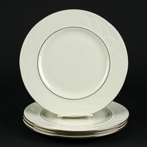 Lenox Sand Dune Platinum Dinner Plates Set of 4, Vintage USA Ivory 11&quot; - $80.00