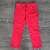 LRL Lauren Jeans Co Red Pants Size 12 Womens Cotton Straight Leg Stretch - £14.45 GBP