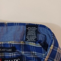 Chaps Men's Blue & Yellow Cotton Check Button-Down Collar Shirt Long Sleeve L image 3