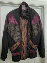 VTG G-III Jacket Coat Leather Suede Quilted Retro Look Black Multi Women... - $49.95