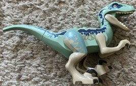 LEGO Dark Tan Dinosaur Raptor / Velociraptor with Sand Green Back Jurass... - £15.63 GBP