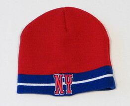 Colosseum Athletics Red White &amp; Blue New York Adult Beanie Skull Cap NEW - $19.79