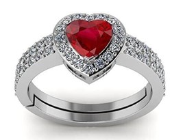 5.25 Ratti 4.50 Carat Certified Ruby Manik Gemstone Heart Shape Silver Ring For - £46.75 GBP