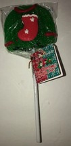Ugly Christmas Sweater Hard Candy Stocking Lollipop Green/Red/White-RARE... - $11.76