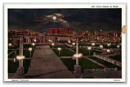 Civic Center Night View Denver Colorado CO UNP WB Postcard R11 - £3.16 GBP