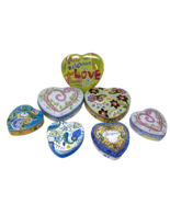 Lot of 6 1/2 Brighton Tin Jewelry Heart Shaped Boxes - $32.55 CAD