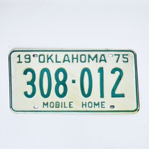 1975 United States Oklahoma Base Mobile Home License Plate 308-012 - £14.78 GBP