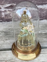 VTG Yesteryear Perfume Bottle w Glass Dome Babs Creations Woman Figural w Flower - £19.42 GBP