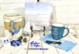 BEACH GIFT SET #8 Stretched Canvas Picture, Gnome, Jewelry, Coffee Mug &amp;... - $14.35