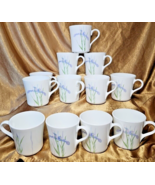 Vintage Corning Ware Corelle Shadow Iris Floral Coffee Mugs Tea Cups Set... - £52.50 GBP