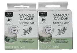 2 Pack Yankee Candle Serene Air Refill Restorative Hinoki &amp; Juniper Freshener - £27.17 GBP