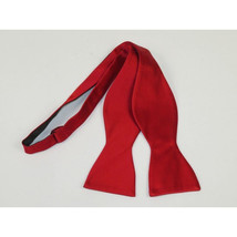Men's Self Bow Tie By Hand J.Valintin Collection Solid Satin #92545 Red image 2