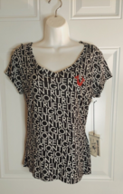 Women&#39;s True Religion Signature Rhinestone Short Sleeve T-Shirt Top Blou... - £15.13 GBP