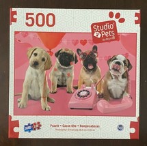 500 Piece Puzzle Studio Pets by Myrna SureLox Puppies - Excellent Cond +Free Shp - $11.30