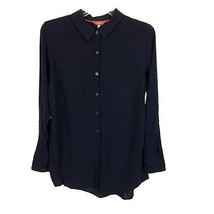 NWT Womens Size 6 Joules Navy Blue Elvina Button Through Blouse Top - £21.23 GBP