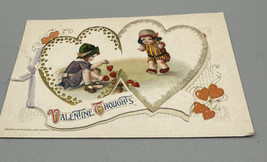 Postcard Valentine Thoughts Writing Unposted Hearts Germany 1940s 5.5 x 3.5 - £17.13 GBP