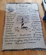 Footprints in the Sand Throw Blanket Afghan 100% Cotton Religious 47&quot;x68... - £20.39 GBP