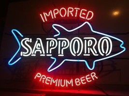Sapporo Fish Imported Premium Beer Neon Sign 22&quot;x12&quot; - £155.84 GBP