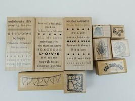 Stampin Up Lot of 10 So Many Sayings Rubber Stamps Leaf Teddy Bear Honey Bee - £11.12 GBP
