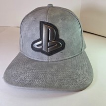 PlayStation Logo Snapback Hat Gray Faux Suede Adjustable Cap 2018 Sony PS4 - $12.99