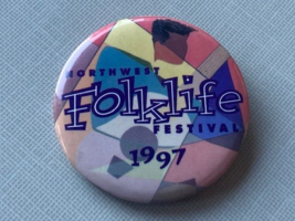 Vintage 1997 Northwest Folklife Festival Seattle WA Collectible Pinback ... - $6.98