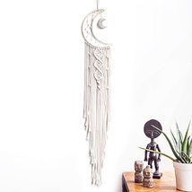 Macrame Moon Shape Dream Catcher, Wall Hanging Decor, for Bedroom, Wall Decors,  - £23.12 GBP