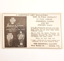1967 Frederick Carder Steuben Glass Advertisement Rockwell Gallery Book ... - $19.99