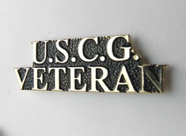Uscg Coast Guard Veteran Script Cutout Lapel Pin Badge 1.2 Inches - £4.50 GBP