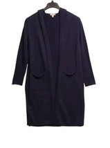 Eileen Fisher Womens XS Navy Blue Hooded Duster Cardigan Sweater Oversized  - $28.70