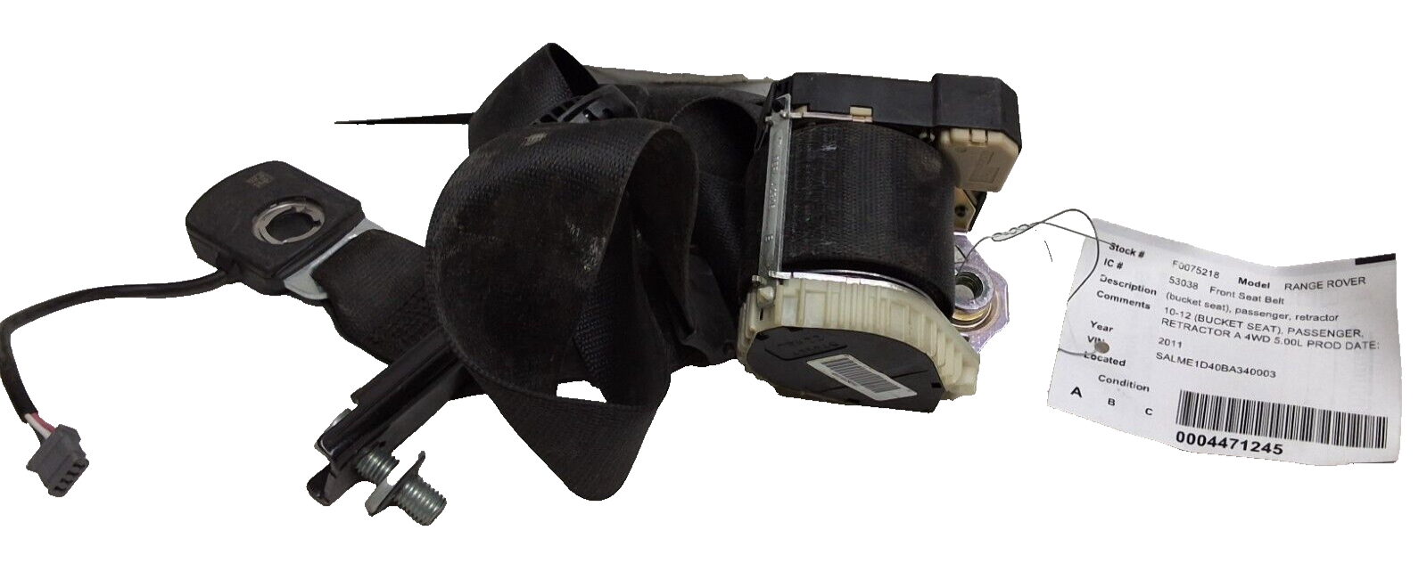 10 11 12 range Rover right front passenger black seat belt retractor OEM - $49.49