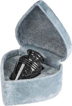 Black Marble Small/Keepsake Funeral Cremation Urn For Ashes w. Velvet Heart Box - £55.12 GBP