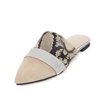 ZawsThia size 32-48 snakeskin print patchwork cover pointed slip-on womens shoes - £54.64 GBP