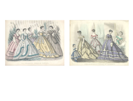 Bundle- 2 Assorted Desmorests Mirror of Fashions Lithographs - £38.68 GBP