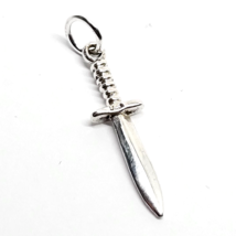 Athame Dagger 3D Tiny Charm 925 Sterling Silver Pagan Wiccan Coven Ritual Knife - £8.87 GBP