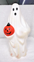 Fun Halloween Ghost Blow Mold w Jack O Lantern  9 1/2 Inch Tall - $28.22