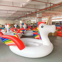 Giant colorful 4-6 Person Inflatable Unicorn Lake Water Large Party Float Raft - £358.75 GBP
