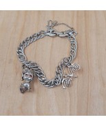 1960 Monet Silver Vintage Charm Bracelet 2 Charms A Bike,dog - £47.51 GBP