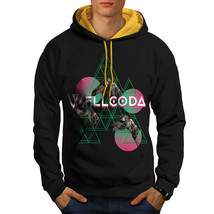 Wellcoda Giraffe Triangle Pattern Mens Contrast Hoodie - $44.27