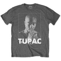 Grey Tupac Shakur 2Pac Rap Official Tee T-Shirt Mens Unisex - £25.04 GBP