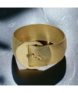 Goldtone Jeweled Bird Brushed Metal Vintage Cuff Bracelet Bangle - $465.60 MXN